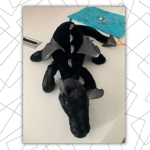 Onyx Black Dragon Plush 66cm Huge Soft Fantasy Stuffed Animal Gift