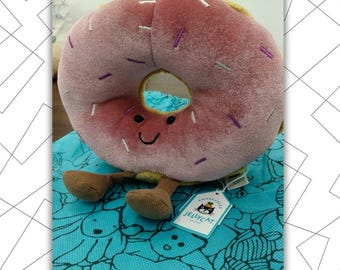 Amuseable Doughnut Plush Smiley Dessert Toy Kawaii Decor Stuffed Animal Gift for Kids Collectors Jellycat