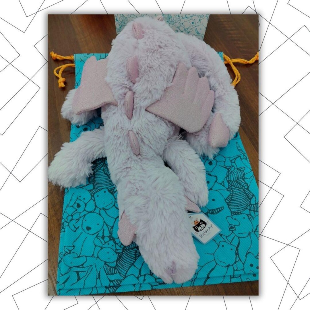 Large Lavender Dragon Plush 50cm Soft Stuffed Animal Fantasy Toy
