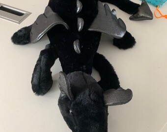 Onyx Black Dragon Plush 66cm Huge Soft Fantasy Stuffed Animal Gift