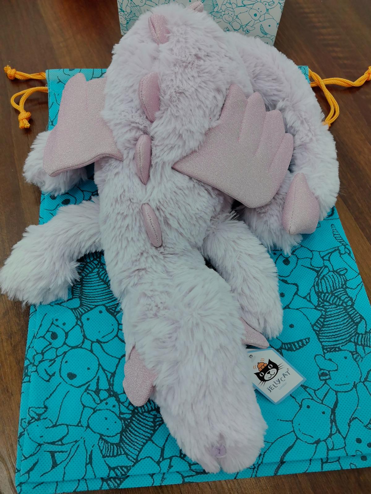 Large Lavender Dragon Plush 50cm Soft Stuffed Animal Fantasy Toy