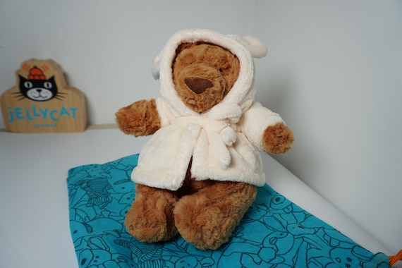 Bartholomew Bear Bathrobe Plush Teddy 26cm Cozy Stuffed Animal Gift for Kids Collectors Jellycat