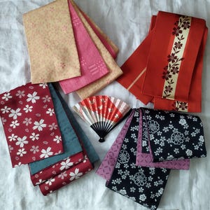 Japanese Han-haba obi/Reversible/Traditional/sash/half-width soft obi/Vintage/Samurai/Yukata obi/ Nihon/Kimono/Obi belt/Edo/Sakura