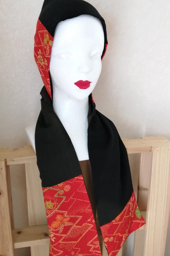 Vintage Kimono Headband Scarf: Japanese Pattern H… - image 3