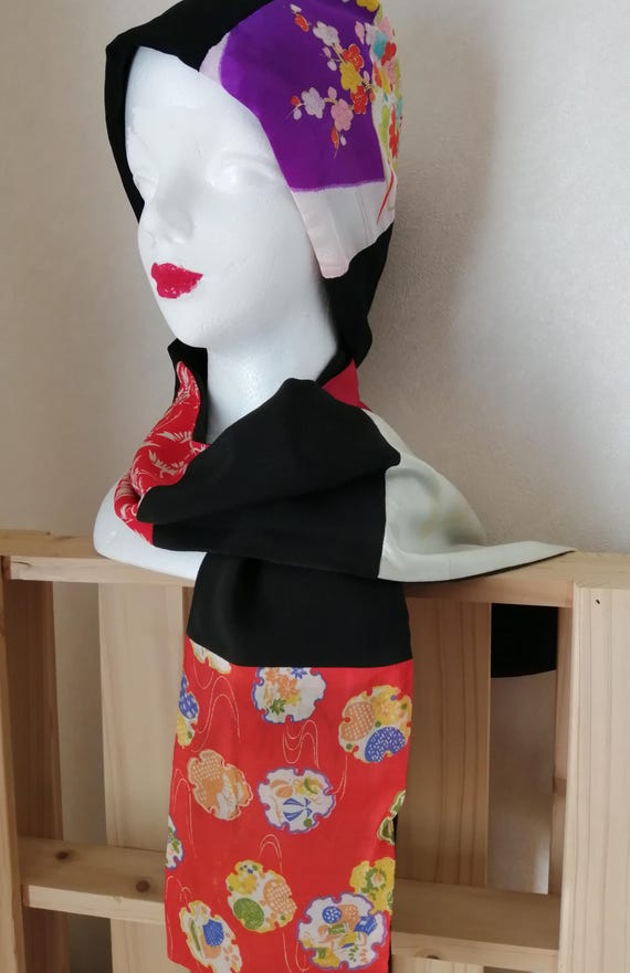 Vintage Kimono Headband Scarf: Japanese Pattern H… - image 7