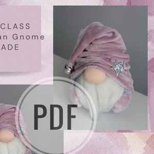 Gnome sewing pattern, tutorial patterns gonk, instruction pdf, textile christmas decoration