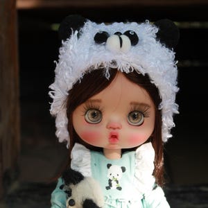 OOAK Girl Doll panda Qbaby BJD Tan skin Ob26 custom HuHu Koki