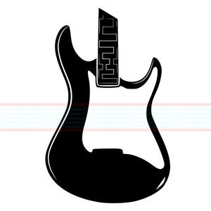 Electric Guitar SVG PNG Silhouette | Music