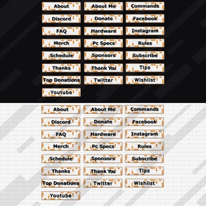 Orange - Twitch Stream Panels (22 Premade + 1 Blank)