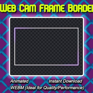 Neon Purple Glow Webcam Twitch Stream Overlay Frame