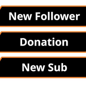 Animated Alerts x3 -- Simple Clean Stream Alerts for Twitch - Donation || New Follower || New Sub - Orange