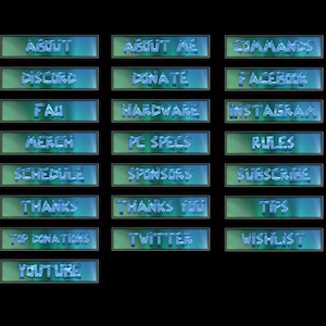 Ripple Blue Green Twitch Stream Panels