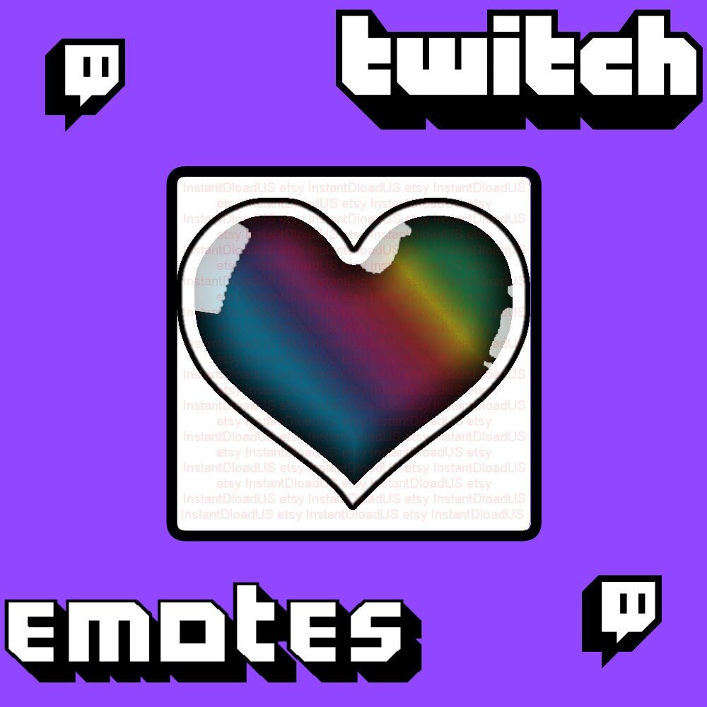 Rainbow Multicolored Heart Twitch Loyalty Sub Emote
