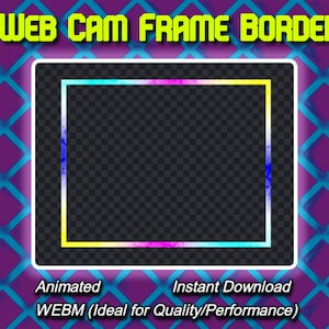 Animated Color Rotating Square 4:3 Web Cam Frame Border - Twitch Zoom Youtube