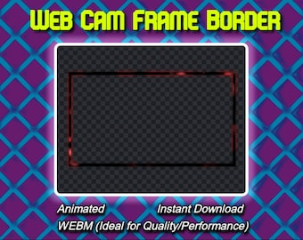 Animated Neon Camera WebCam Frame Border Overlay for Stream Twitch Youtube