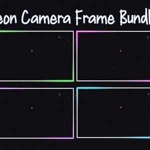 Neon Webcam Twitch Stream Overlay Frame Bundle