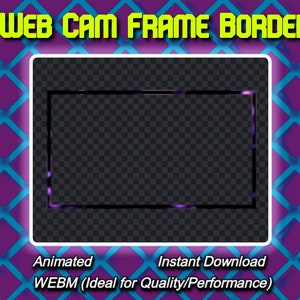 Animated Neon Camera WebCam Frame Border Overlay for Stream Twitch Youtube