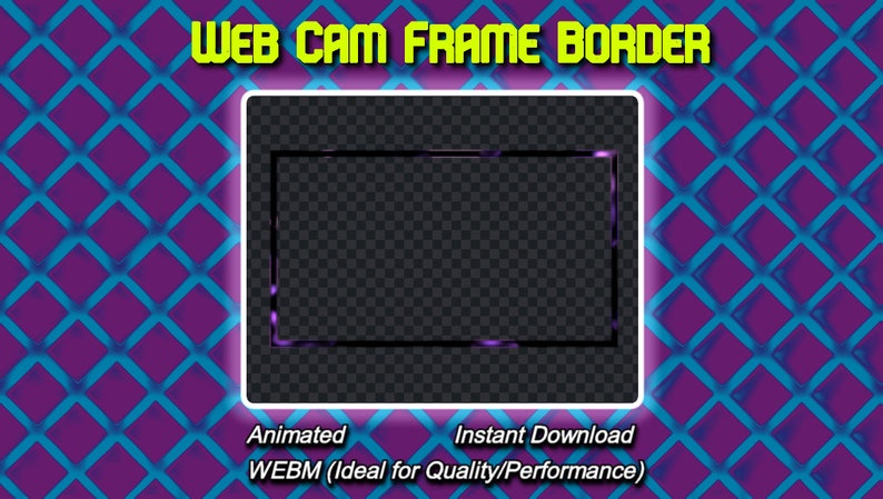 Animated Neon Camera Webcam Frame Border Overlay for Stream Twitch ...