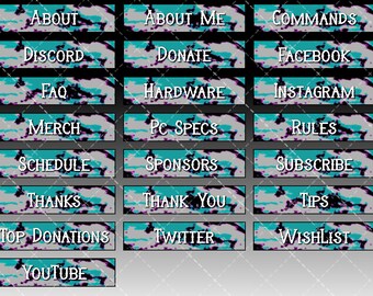 Blue Camouflage Twitch Panels for Stream - Retro 90's