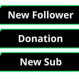 Animated Alerts x3 -- Simple Clean Stream Alerts for Twitch - Donation || New Follower || New Sub - Green