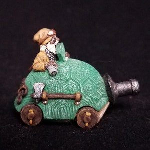 25mm Gnome Turtle Tank Painted Mini (Grenadier 1131 / A-482) Engineer Tinker Wizard Sorcerer Warlock Alchemist D&D Pathfinder