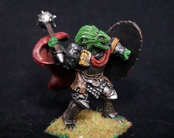 Green Dragonborn Clérigo Pintado Mini (de WizKids 73200) en Plate Armor Fighter Paladin Cavalier D&D Pathfinder RPG Dungeons Dragons