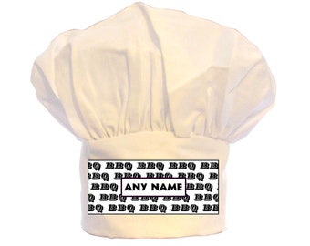 Personalised BBQ Multi Name BBQ Print Unisex Chefs Hat
