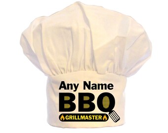 Personalised BBQ Grillmaster BBQ Print Unisex Chefs Hat