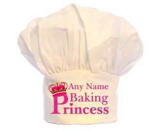 Personalised Baking Princess Print Unisex Chefs Hat