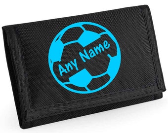 PERSONALISED Football Name Print Black Boys RipStrip Wallet