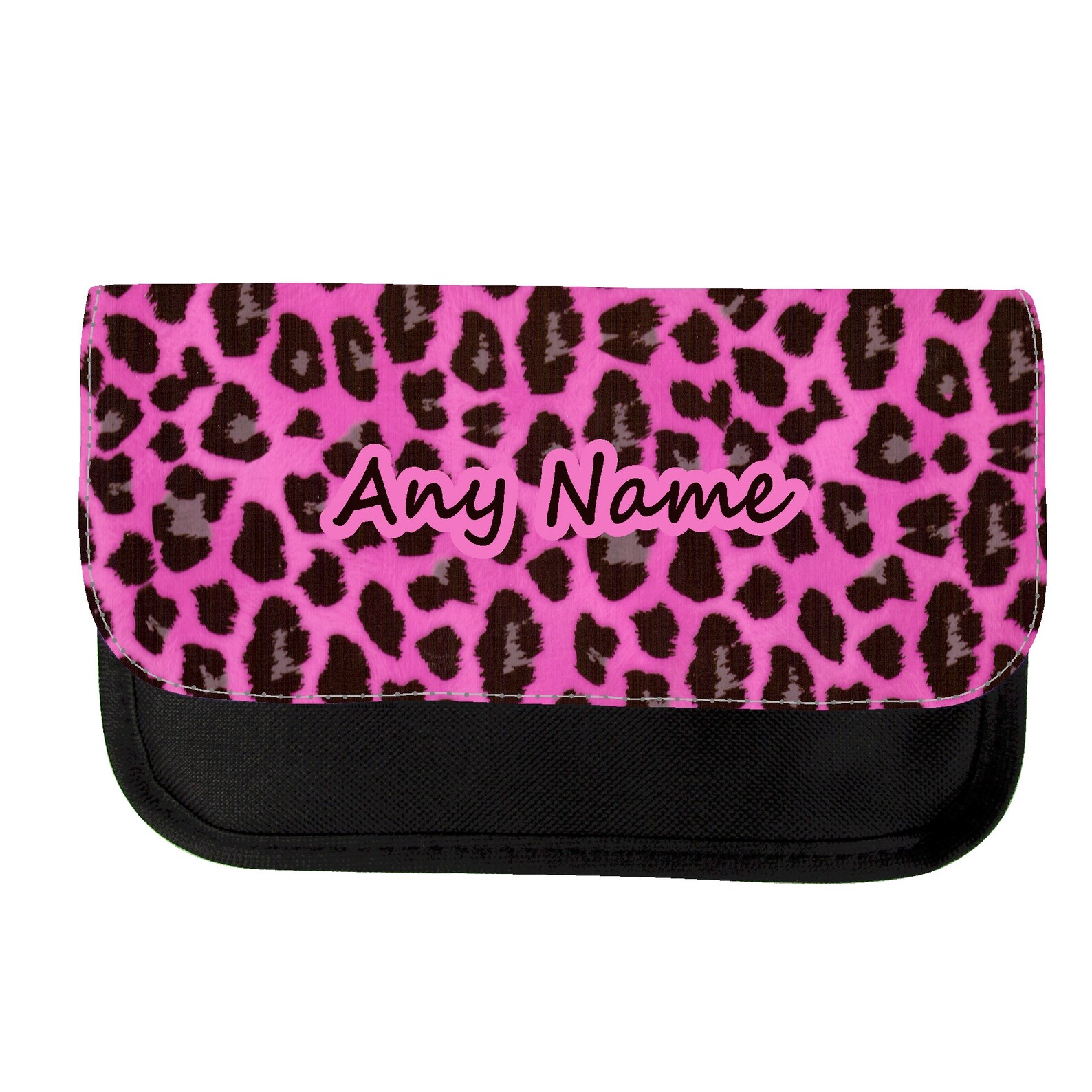PERSONALISED Pink Leopard Print Pencil Case / Make up Bag Etsy