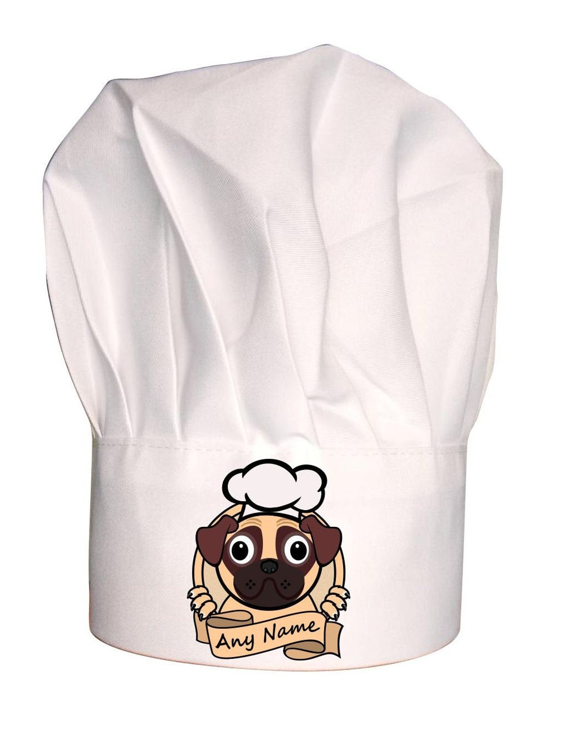 PERSONALISED Cute Pug Dog Chef Print Childs Chefs Hat or Apron Etsy