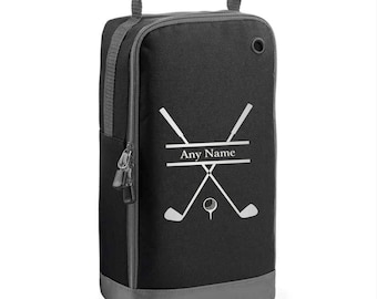 Personalised Golf Club Print Design Golf Shoe bag School, Sports Zipped Bootbag