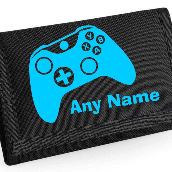 PERSONALISED Video Gaming Print Black Boys RipStrip Wallet