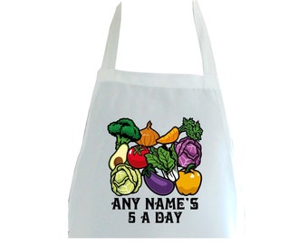 Personalised Vegetable 5 a Day Print Adults Apron