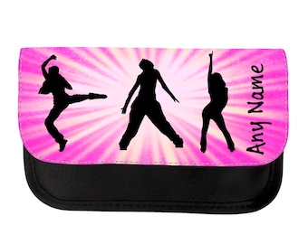 PERSONALISED Modern Dance Style Print Pencil Case / Make up Bag