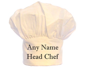Personalised Head Chef Print Unisex Chefs Hat
