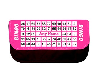 PERSONALISED Bingo Card Style Pencil Case / Make up Bag