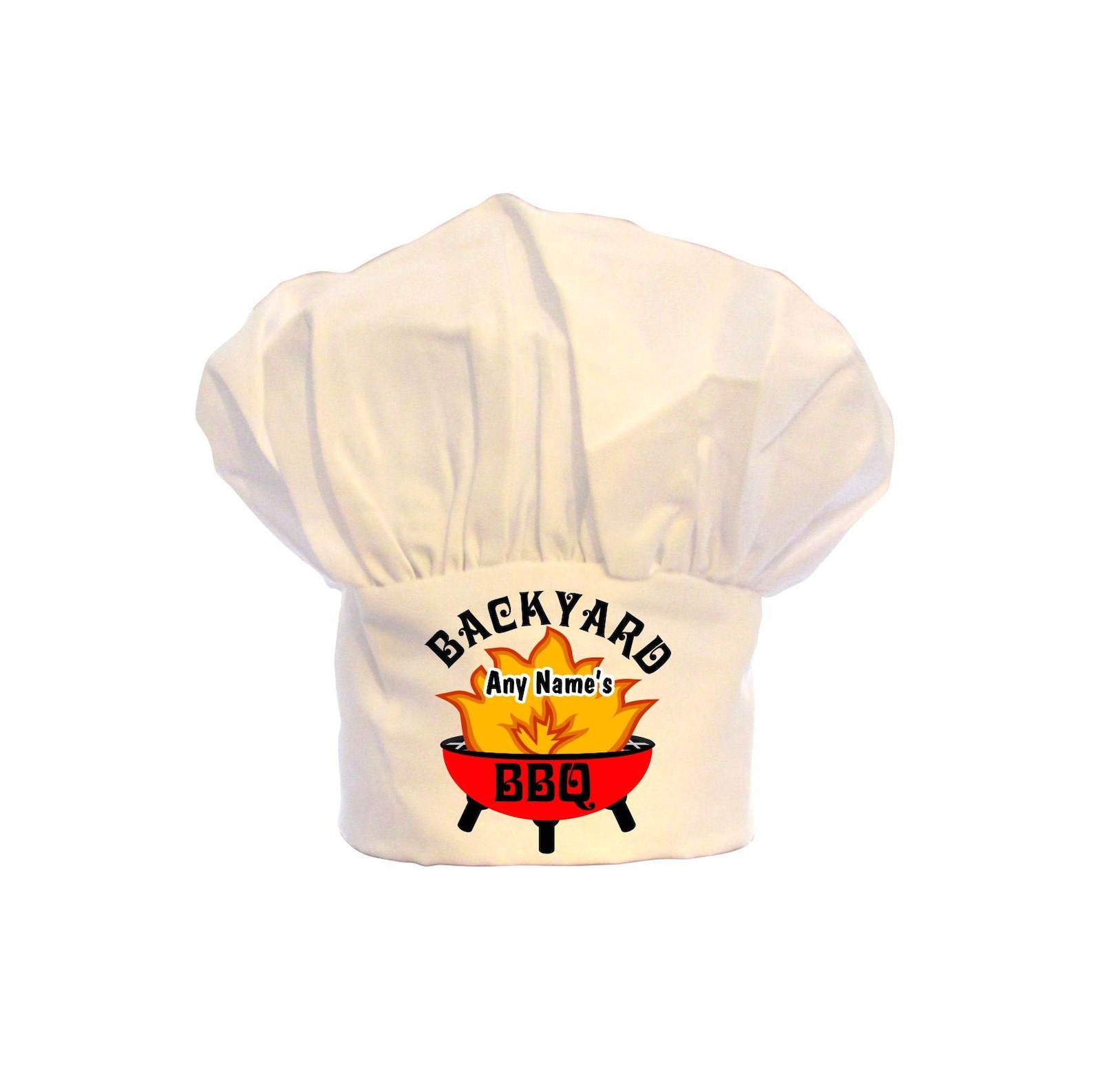 Personalised Backyard BBQ Print Unisex Chefs Hat Etsy UK