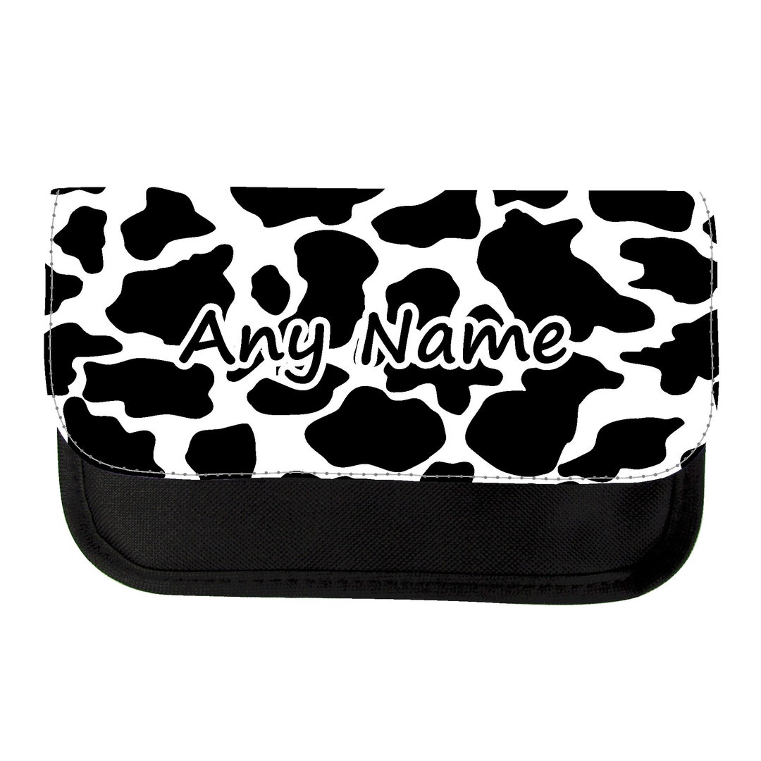 PERSONALISED Cow Print Pencil Case Make Up Bag Etsy UK personalised-cow-print-pencil-case-make-up-bag-etsy-uk