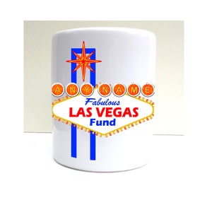 Personalised Las Vegas Print Moneybox Savings Fund Saving Jar
