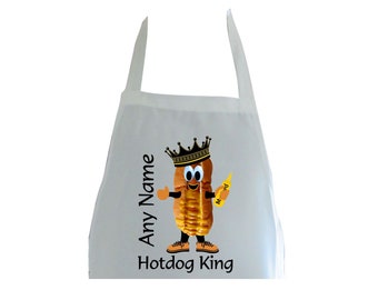 Personalised Hotdog King Print Adults Apron
