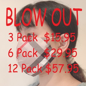 BLOW OUT Adult Face Mask Unisex Cotton Washable Anti-Dust Reusable Mouth Mask, 100% Cotton Face Mask, Cloth Face Mask - FREE Shipping