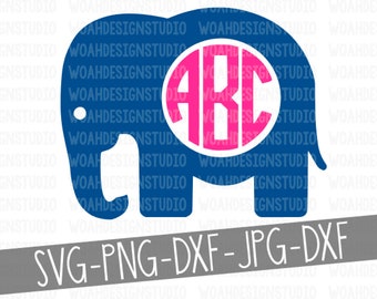 Download Elephant Monogram Svg Etsy