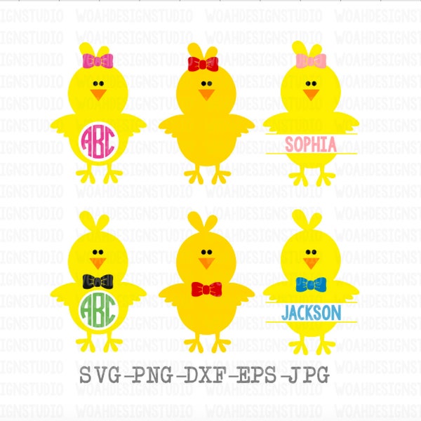 Chick SVG, Easter Chick SVG, Easter Svg, Easter Monogram Svg, Cutting Files for Silhouette and Cricut, Easter SVG, Cutting Files