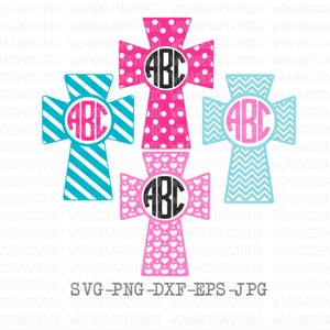 Cross Monogram SVG, Easter Svg, Chevron Cross, Crosses SVG, Christian SVG, Jesus Svg, Cricut and Silhouette Cut Files