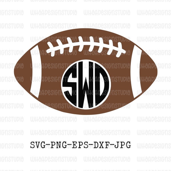 Football Monogram SVG, Football SVG, Svg Files, Cricut SVG, Silhouette Svg, Cutting Files