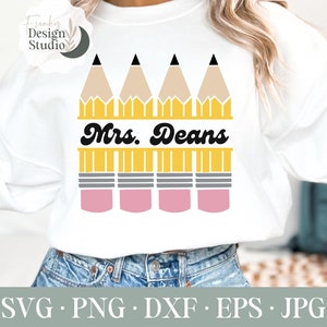 Lápis Monograma SVG, Professor Monograma SVG, Lápis Svg, Escola Svg, Professor Svg, Arquivos SVG, Cricut e Silhouette Cut Arquivos