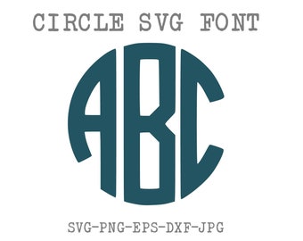 Circle Monogran Font SVG, SVG Circle Font, SVG files, Cricut and Silhouette Cut Files