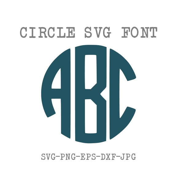 Circle Monogran Font SVG, SVG Circle Font, SVG-bestanden, Cricut en Silhouette Cut Files
